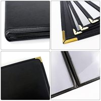 Custodia per Menu ristorante a 4 pagine a 8 pagine 8.5x11 cartella nera trasparente per Bar e caffè realizzata in carta finta pelle