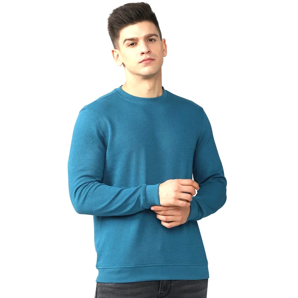 Sudaderas de cuello redondo de lana suave para hombre, Jersey transpirable y que absorbe la humedad, sudadera personalizada para hombre