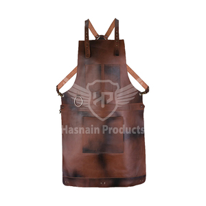 Vente chaude OEM Tablier à bavette classique en cuir véritable de haute qualité Coupe parfaite Nouveau style Acheteurs commerciaux alimentaires quantité minimale de commande de gros - Product Image 1