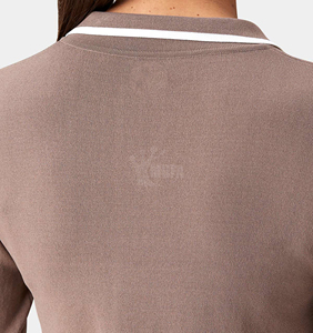 Logotipo personalizado, venta al por mayor, camiseta Polo de Golf de punto deportivo ajustada ligera con cuello en V para mujer, camiseta Polo de punto para mujer 2025 - Product Image 6