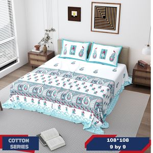 Juego de Funda Nórdica 100% Algodón, Tamaños King y Super King, Edredones con Estampado Digital, Sábana Plana, Funda de Almohada, Cortinas Lavadas, Juego de Ropa de Cama - Product Image 1