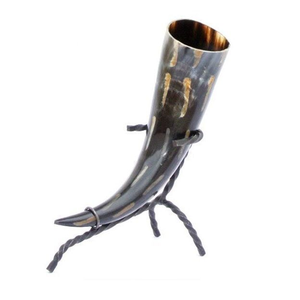 Tasse à corne à boire de bière et de vin d'artisanat naturel de style viking avec support faveurs de fête et article cadeau d'exportation d'Inde - Product Image 6