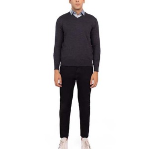 Suéter de Hombre de Alta Calidad, Súper Cómodo, Informal, Holgado, Cuello en V, Manga Larga, Talla Grande, 100% Algodón, Frente - Product Image 2