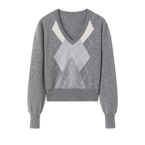 Pull Argyle de haute qualité sur mesure pour hommes Pull imprimé de base Meilleurs chandails élégants pour hommes avec logo personnalisé - Product Image 1
