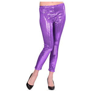Women's Elegant Casual Performance <b>Leggings</b> High Quality Top <b>Sequined</b> Pants for Stage Wear Mid Waist Breathable Seamless Solid - Product Image 1