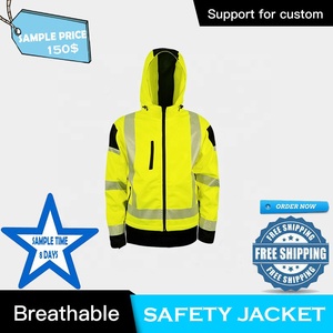 Chaqueta de Seguridad Impermeable Reflectante de Alta Visibilidad, Ropa de Trabajo Ligera, Chaqueta de Advertencia para Obras de Construcción Vial, Talla 5XL - Product Image 4