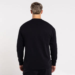 Camiseta de manga larga con logotipo personalizado para hombre, Camiseta de algodón con hombros caídos de alta calidad, camiseta de entrenamiento de gran tamaño para hombre, Camiseta de algodón Unisex - Product Image 1