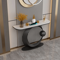 Bureau de direction moderne et créatif pour hall d'entrée, armoires de bar uniques, bureau d'entrée, console contemporaine, table d'appoint demi-lune
