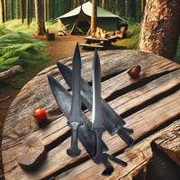 Couteau de chasse Perkin à double tranchant en acier à haute teneur en carbone de 24 pouces avec manche en micarta et étui en cuir
