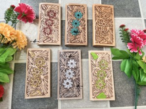 Cartera larga Unisex de estilo occidental, cuero tallado a mano, nuevo diseñador, soporte para efectivo elegante a la moda, regalo para él - Product Image 6