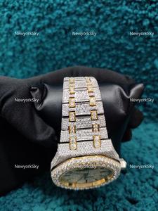 Hip Hop luxe mode cadran rond VVS diamants Moissanite montres pour hommes montres mécaniques vraies Moissanite diamant montres - Product Image 3