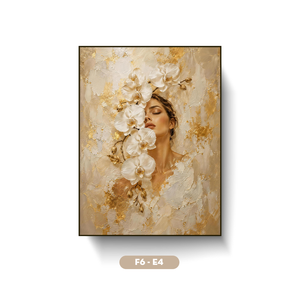 Nouvelle conception, peinture sur soie femme et fleur, modèle F6-E4, art mural de luxe, décoration moderne pour la maison, vente en gros d'usine, fabriqué au Vietnam - Product Image 1