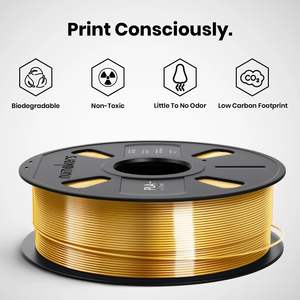 Numakers Meilleure Qualité 1kg 1.75mm PLA Soie Or Filament D'impression 3D Matériau Supérieur Tiges En Plastique - Product Image 3