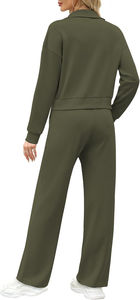 Wholesale Lounge <b>Women</b> 2025 Sweatsuit 2 <b>Piece</b> Outfits Sweatshirt Wide Leg Sweatpants Tracksuit Matching Set Breathable - Product Image 6
