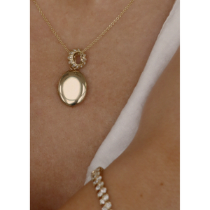 จี้เพชรทรงสี่เหลี่ยมแนวนอน Vivienne พร้อมชาร์ม - Product Image 2