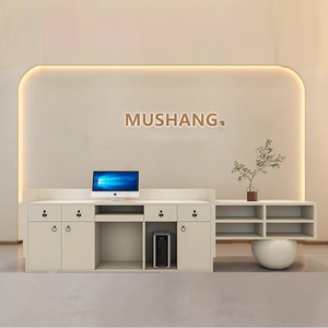 Thiết kế hiện đại <span class=keywords><strong>MDF</strong></span> bàn tiếp tân cho Thẩm Mỹ Viện văn phòng quầy bar bệnh viện hội thảo quầy lễ tân - Product Image 6