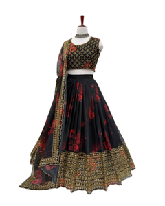คอลเลกชันล่าสุดของ lahanga ชุดปาร์ตี้งานแต่งงานอินเดีย lehenga choli dupatta ราคาขายส่ง - Product Image 1