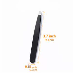 Pince à épiler professionnelle de qualité supérieure en acier inoxydable noir, antistatique, durable, écologique, à pointe inclinée, pour sourcils et poils de précision - Product Image 3