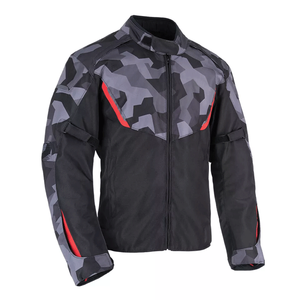 Unisex de cuero de invierno a prueba de viento impreso ventilado motocicleta chaqueta de moto Camo CE armaduras - Product Image 1