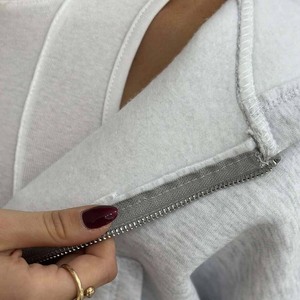 Nueva Sudadera con capucha con cremallera teñida lisa de otoño para mujer Vintage Look Oversized Poliéster Algodón Casual Invierno - Product Image 3