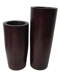 Moderne Moyen Grand Luxe Ferme Brun Foncé Vintage Vente Chaude Indien Mango Bois Jardin Sculpté À La Main jardinière Fleur Vase pots - Product Image 1