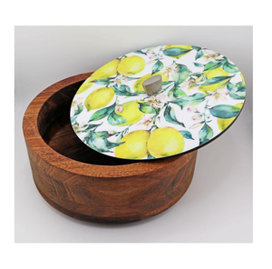 Excelente Caja para Chapati de Madera Esmaltada con Elegantes Detalles en Madera, Calidad Premium, Hecha a Mano - Product Image 1