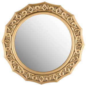 Good Looking Iron Metal Designer <b>Border</b> Wall Mounted Mirror Gold Finished Round Shape Wall Mirror for Home and Hotels Decor - Product Image 3