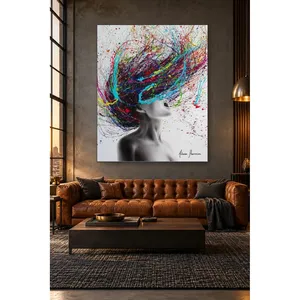 Impression sur toile Fida : Femme aux cheveux peints de couleurs vives - Product Image 2