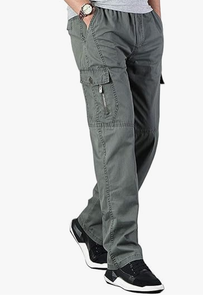 กางเกงคาร์โก้ผ้าแคนวาสลำลองน้ำหนักเบาสำหรับผู้ชาย เหมาะสำหรับออกกำลังกาย ฟิตเนส และเล่นกีฬา พร้อมโลโก้แบบกำหนดเอง - Product Image 2