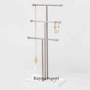 Support de bijoux en métal fantaisie avec support en marbre dernière conception support de bijoux en métal à base de marbre pour la décoration de la maison et du salon de la chambre - Product Image 5