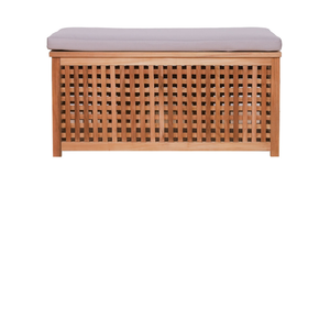 Caja de Almacenamiento de Ropa Minimalista Hecha de Madera de Teca Sólida con Cojines y Función Dual para Muebles de Hogar y Jardín - Product Image 4