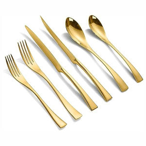 Juego de cubiertos de acero inoxidable de alta calidad de lujo de diseñador elegante con caja de regalo Acabado plateado para bodas - Product Image 5