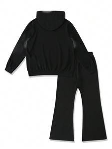 Ensemble sweat à capuche et pantalon de survêtement décontracté style High Street pour hommes automne/hiver sérigraphie croix et lettres - Product Image 3