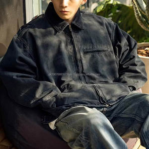 Veste de travail personnalisée en toile de canard robuste effet vieilli, doublée, style ouvrier vintage Detroit, veste de charpentier épaisse pour travaux lourds - Product Image 5