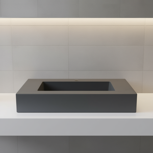 อ่างล้างหน้าเรซิ่นสีเทาอิตาลีสมัยใหม่ขนาด 80 ซม. โดย Koricini - Product Image 3