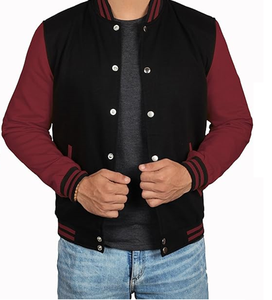 Veste universitaire pour hommes - Style bomber en polaire, veste de baseball pour hommes de l'école secondaire - Product Image 2