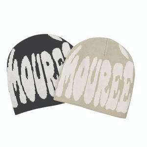 Exquisite Y2K Knitted Jacquard Beanie Hat with Embroidery, a Fashionable Lettered Warm <b>Accessory</b> for <b>Winter</b> - Product Image 2