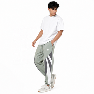 Wholesale Custom Color Block Jogger Sweatpants Elastic Waist Drawstring Casual Streetwear Side Pocket <b>Athletic</b> Track men's pants - Product Image 1