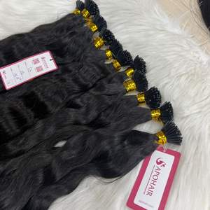 ที่ขายดีที่สุดธรรมชาติหยัก # 1B I-Tip เคราตินเคล็ดลับ Microlink นามสกุลผมมนุษย์ธรรมชาติไม่พันกันไม่ไหล - Product Image 4