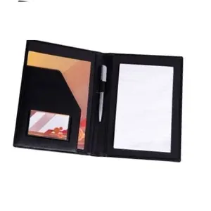 Personalized A4 PU Leather Black Color Conference File Folder
