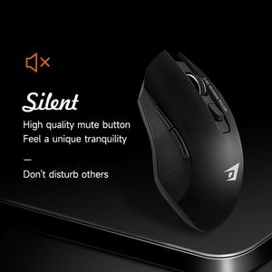 JERTECH W300 seyahat Pc ergonomik alüminyum çift 2.4ghz WIFI sessiz BT şarj edilebilir dizüstü kablosuz fare - Product Image 3