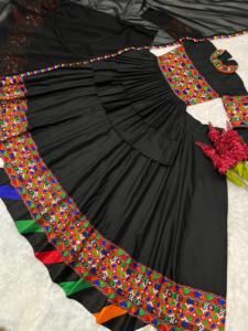 Navratri spécial pur coton magique numérique imprimé et vrai miroir travail à la main Gamthi brodé Lehenga et Kediya avec Dupatta - Product Image 6