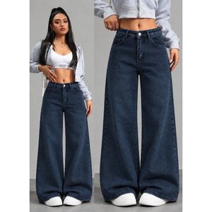 Pantalones Deportivos Kadin Yuksek Bel Genis Pacali, 38561 - Azul Marino - Product Image 1