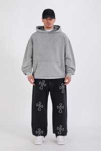 Sudadera con Capucha Extra Grande para Hombre, 100% Algodón, con Bolsillo, Lavado Ácido, Bordada, de Alta Calidad, Oferta al por Mayor para Invierno 2024, Personalizable OEM - Product Image 3