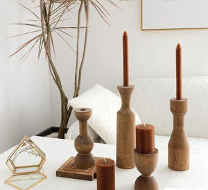 Candelabro de candelita de madera Natural de calidad personalizada para decoración del hogar y Navidad PARA EL Día de San Valentín - Product Image 1