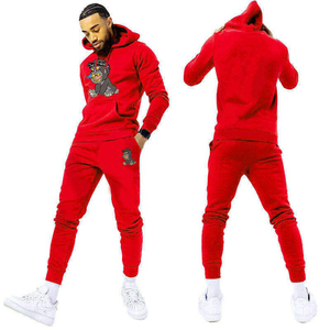 2025 Unisex personalizado para Puff Print Flared Pullover Sudadera con capucha Chándales Trending Winter Sweatsuit con trajes de sudor apilados para hombres - Product Image 5