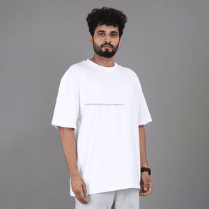 เสื้อยืดผู้ชายคอตตอน 100% สำหรับงานทางการ ขายส่ง มีโลโก้สั่งทำได้ ทรงโอเวอร์ไซส์ ผ้าถัก 230gsm ลายเรียบ - Product Image 1