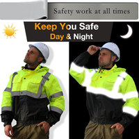 Chaquetas de Seguridad de Nailon Transpirable de Alta Visibilidad para Hombre, Resistentes al Viento e Impermeables, con Forro Polar para Trabajar