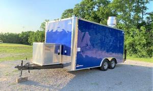 Remorque de nourriture bleue 8.5x16 personnalisée avec pompe pour application de cave de traitement de fruits maïs lait légumes - Product Image 2