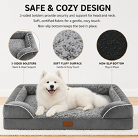 Lit pour chien de luxe personnalisé, doublure intérieure 100% imperméable, mousse à mémoire orthopédique, lit pour animaux de compagnie en velours, grand modèle XL, vente en gros